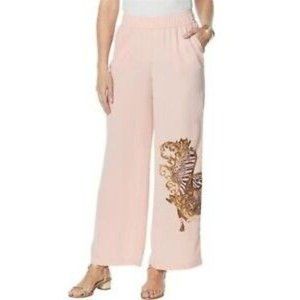 DG2 Diane Gilman Wide-Leg Soft Pant 752-979 Pink Medium